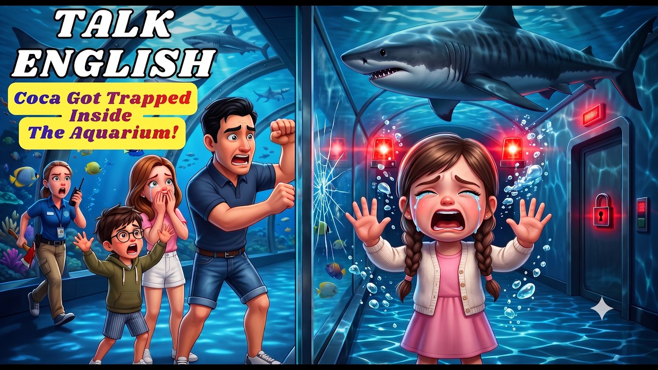 Coca Got Trapped Inside the Aquarium…😨 | English Listening Practice A1-A2 | Cozy Talk English